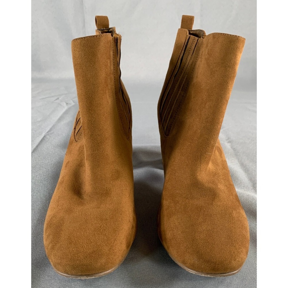 Kenneth Cole Reaction Float Free WMS 9.5M Brown Suede Ankle Block Heel Booties